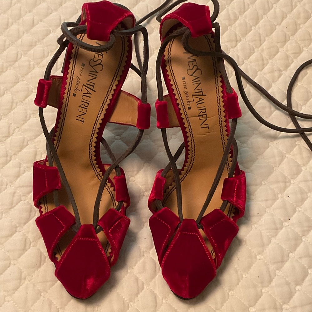 Yves Saint Laurent lace up sandals